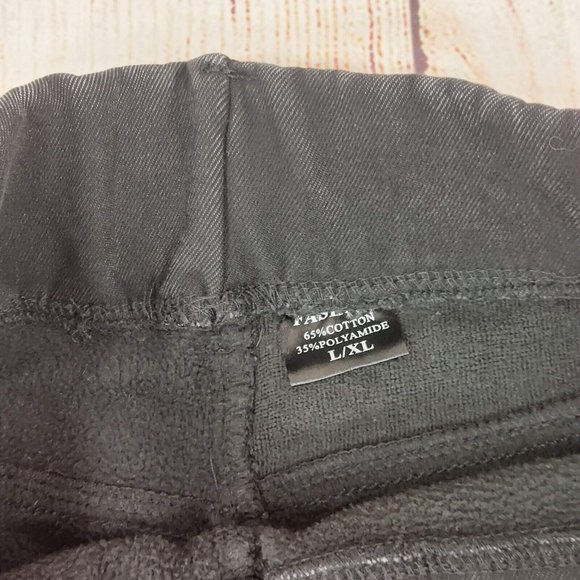 Women's Elastic Warm Legging High Waist  Slim Fit Stretch Skinny Pants Black - Picture 4 of 12